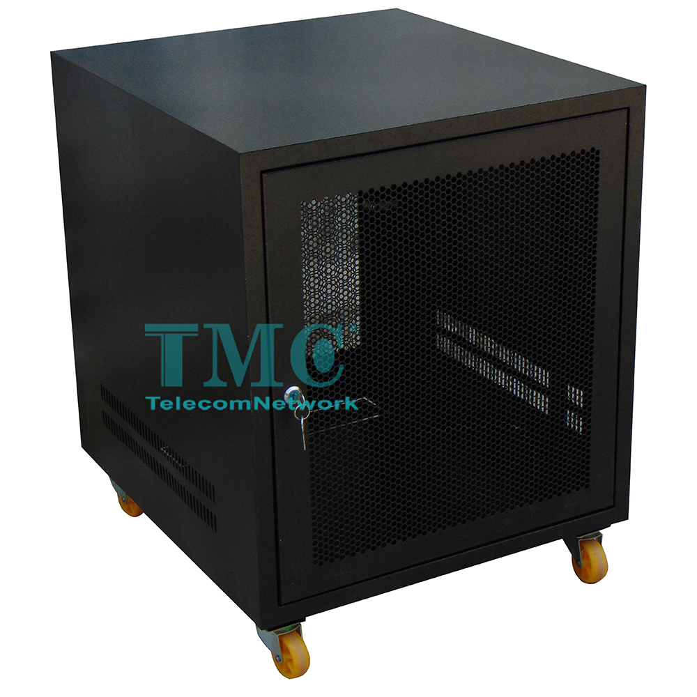 Tủ Mạng Tủ Rack 12U Giá Rẻ TMC-12U SÂU D600, Màu đen, Cửa lưới