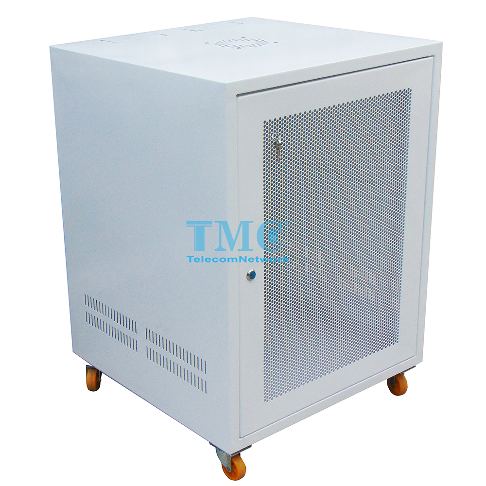 Tủ Mạng Tủ Rack 15U Giá Rẻ TMC- 15U Sâu D600, Cửa Lưới,Màu Trắng