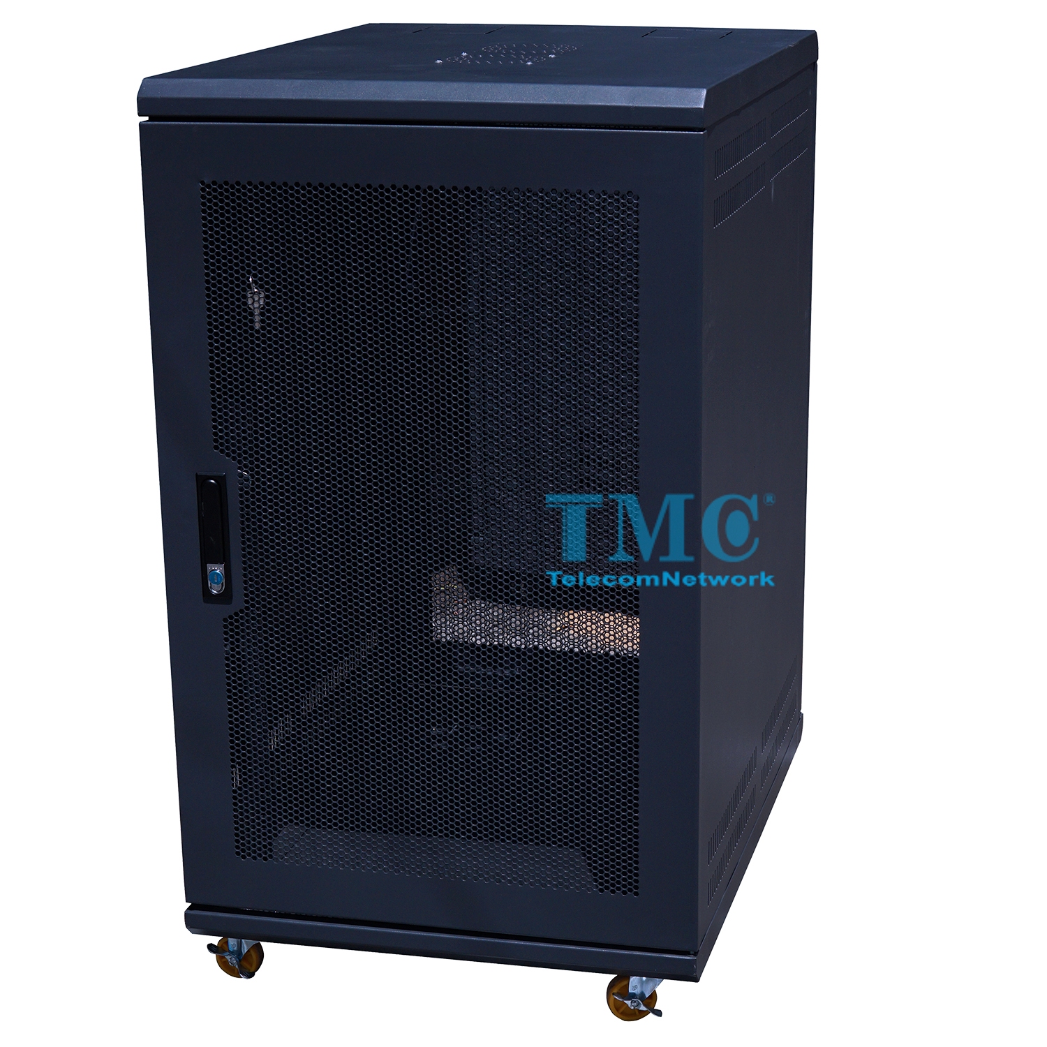 Tủ mạng 20U Sâu D800L Khung Liền  đen lưới– TMC RACK 19’’