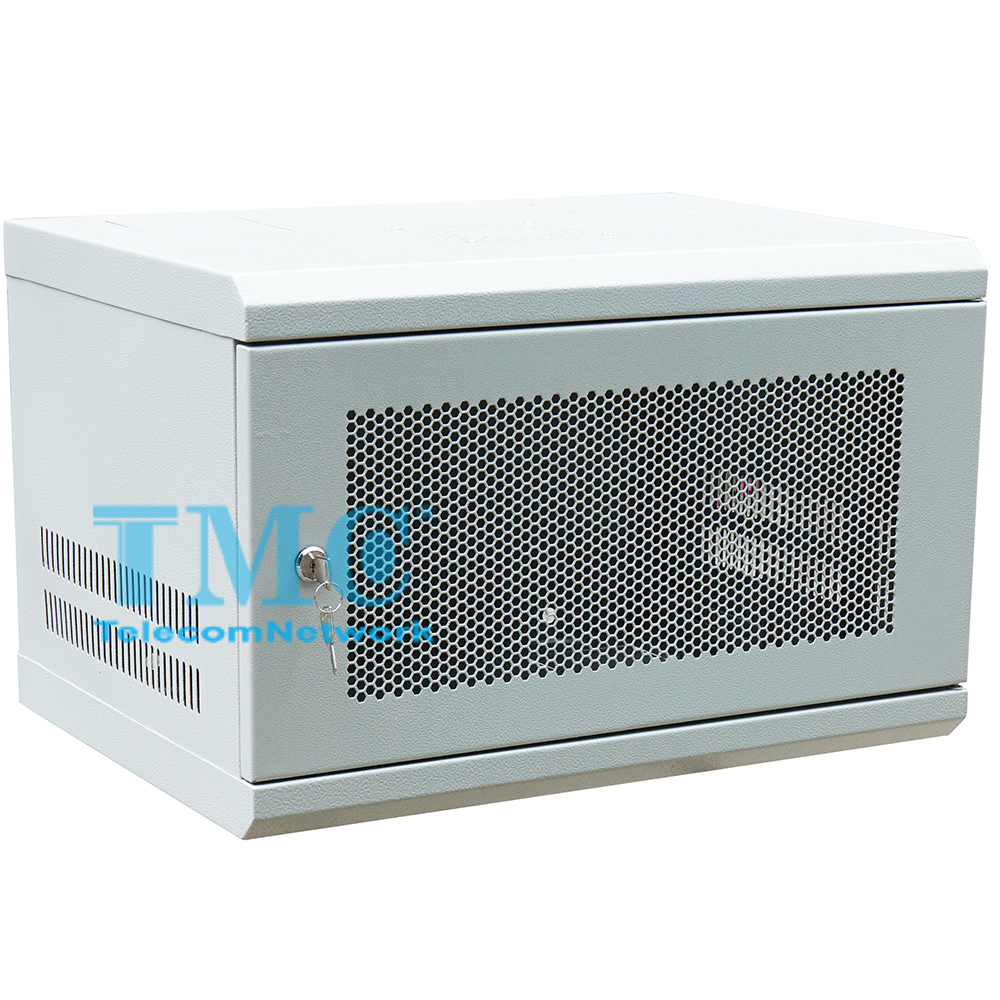 Tủ Mạng 6U Treo Tường D600, Cửa Lưới, Màu Ghi- TMC Rack 19”
