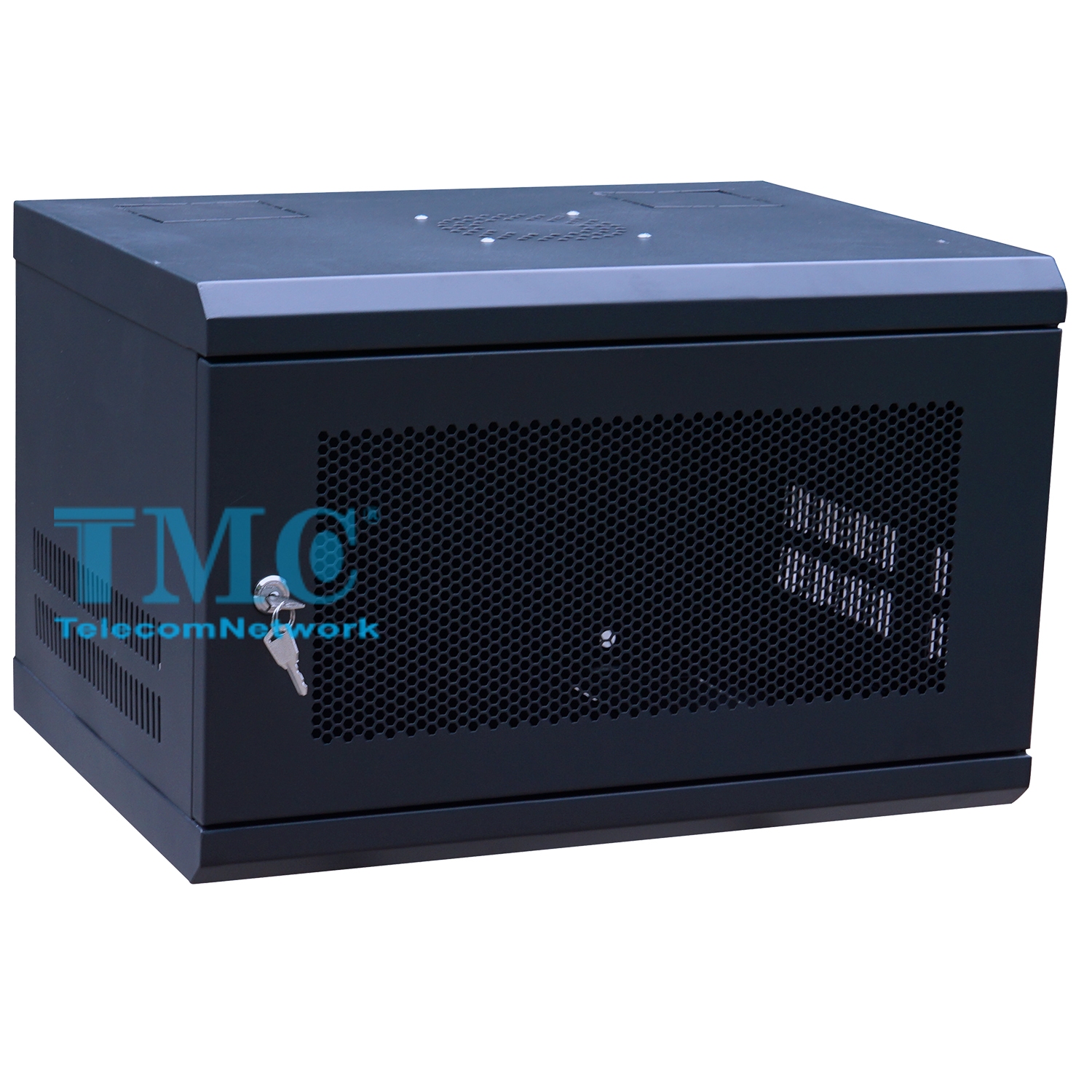 Tủ Mạng 6U Treo Tường D400, Cửa Lưới, Màu Đen – TMC Rack 19"