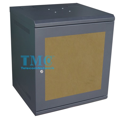 Tủ Mạng 12U Treo Tường D600 Cửa Mica, Màu Đen- TMC Rack 19”