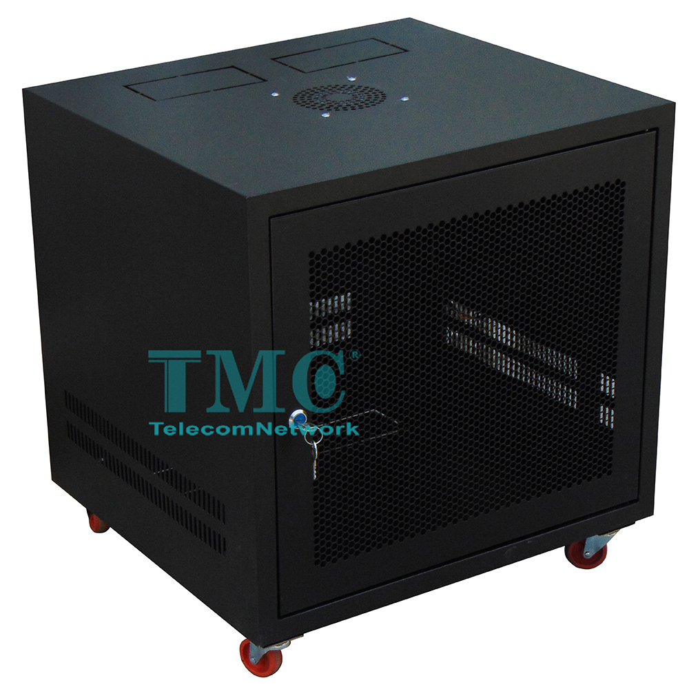 Tủ Mạng Giá Rẻ TMC-10U SÂU D600,Cửa Lưới,Màu Đen Sần