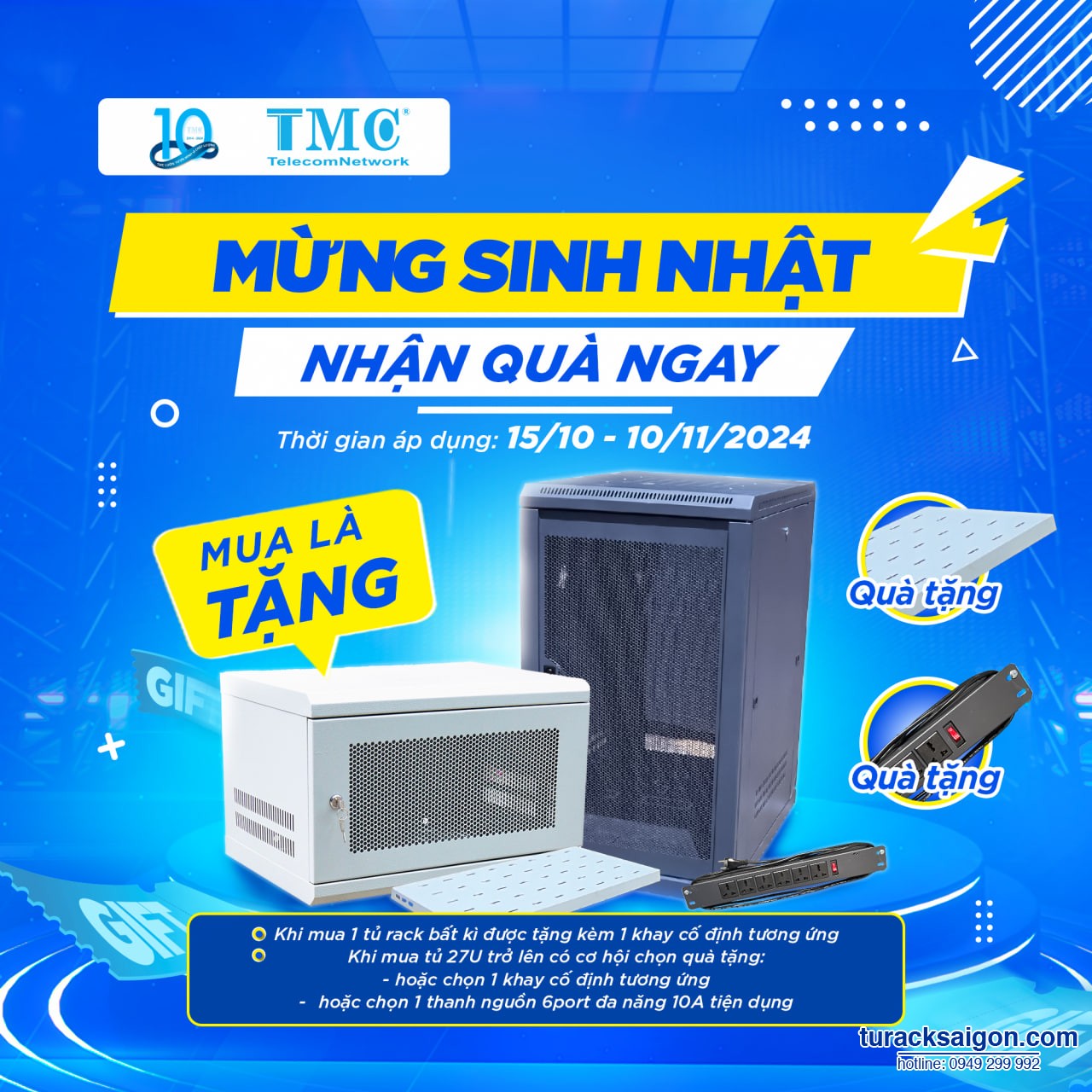 Kỷ Niệm turacksaigon.com (TMC Rack) 10 năm, Mừng Sinh Nhật – Bật Quà Ngay